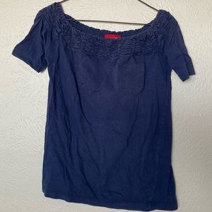prada scrunch scoop neck top